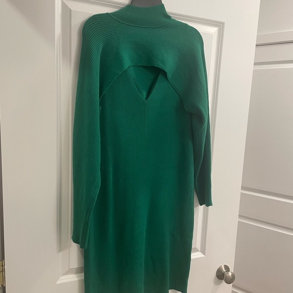 banana republic green sweater dress NWT Banana Republic Factory Off-Shoulder Cross Front Sweater Dress Green Sz  S